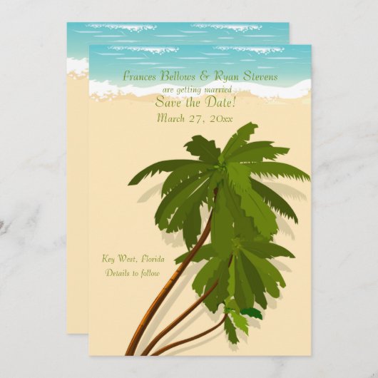 Golden Sands Invitation Kaart (Voorkant / Achterkant)