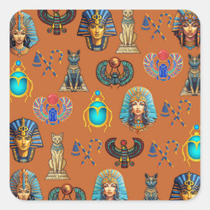 Golden Sands Revival: authentieke Egyptische oudhe Vierkante Sticker
