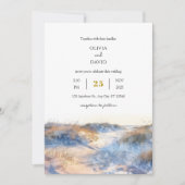 Golden Sandy Coastal Dunes Sunrise Beach Wedding Kaart (Voorkant)
