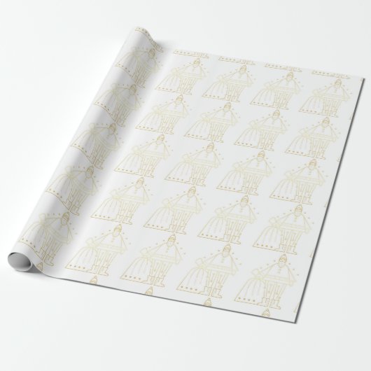 Golden Santa Cadeaupapier (Uitgerold)
