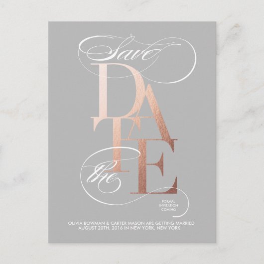 Golden Save the Date Aankondiging (Voorkant)