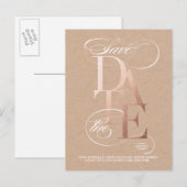 Golden Save the Date Aankondiging (Voorkant / Achterkant)