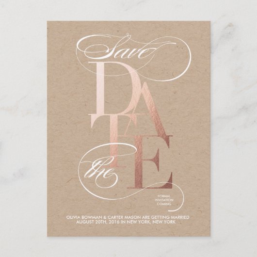 Golden Save the Date Aankondiging (Voorkant)