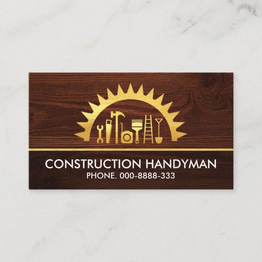 Golden Saw Handyman Tools Timber Visitekaartje (Voorkant)