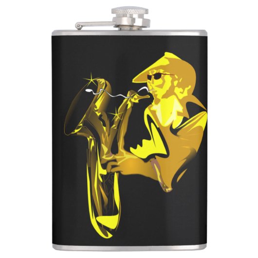 Golden Saxaphonist Heupfles (Voorkant)