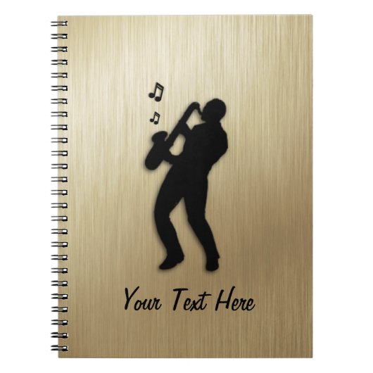 Golden Saxophone Player Personal Notitieboek (Voorkant)
