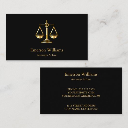 Golden Scale Attorney Visitekaartje (Voorkant / Achterkant)