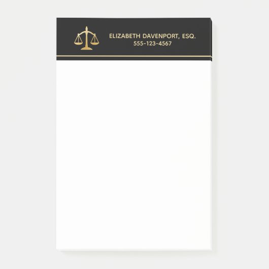 Golden Scales of Justice Law Thema Design Post-it Post-it® Notes (Voorkant)
