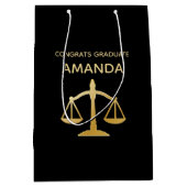 Golden Scales of Justice Law Theme Afstuderen Medium Cadeauzakje (Voorkant)