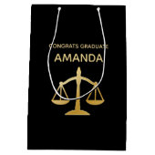 Golden Scales of Justice Law Theme Afstuderen Medium Cadeauzakje (Achterkant)