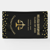 Golden Scales of Justice Law Theme Afstuderen Spandoek (Horizontaal)