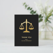 Golden Scales of Justice Law Theme Bedankt Briefkaart (Staand voorkant)
