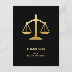 Golden Scales of Justice Law Theme Bedankt Briefkaart
