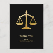 Golden Scales of Justice Law Theme Bedankt Briefkaart (Voorkant)