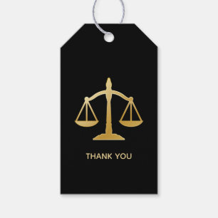 Golden Scales of Justice Law Theme Bedankt Cadeaulabel