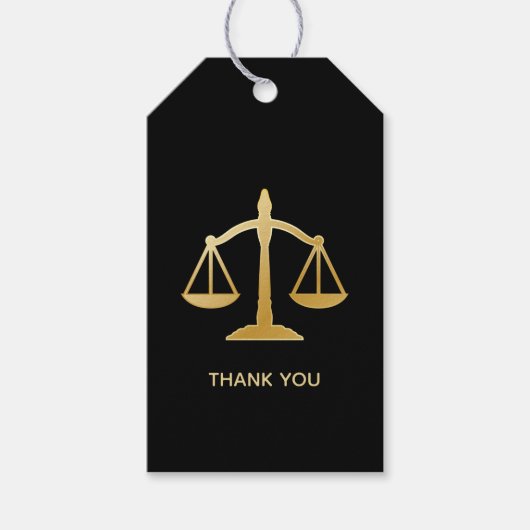 Golden Scales of Justice Law Theme Bedankt Cadeaulabel (Voorkant)