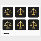 Golden Scales of Justice Law Theme Bedankt Vierkante Sticker (Vel)