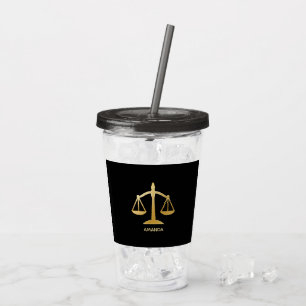 Golden Scales of Justice Law Theme Design Acryl Drinkbeker