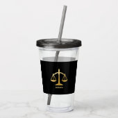 Golden Scales of Justice Law Theme Design Acryl Drinkbeker (Achterkant)
