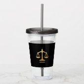 Golden Scales of Justice Law Theme Design Acryl Drinkbeker (Voorkant)