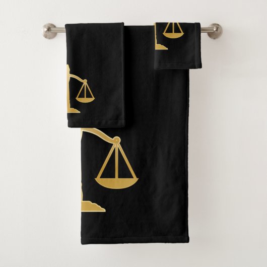 Golden Scales of Justice Law Theme Design Bad Handdoek (Insitu)
