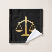 Golden Scales of Justice Law Theme Design Bad Handdoek (Wasdoekje)