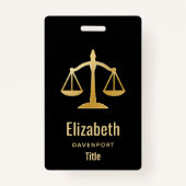Golden Scales of Justice Law Theme Design Badge (Voorkant)
