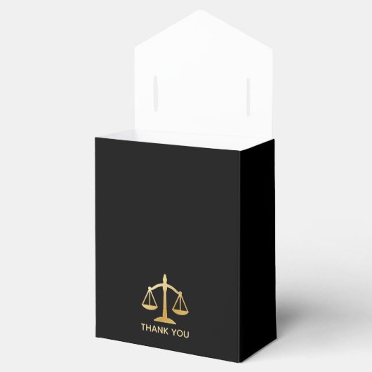 Golden Scales of Justice Law Theme Design Bedankdoosjes (Geopend)