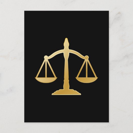 Golden Scales of Justice Law Theme Design Briefkaart (Voorkant)