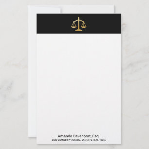Golden Scales of Justice Law Theme Design Briefpapier