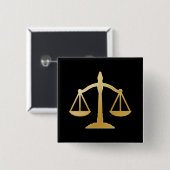 Golden Scales of Justice Law Theme Design Button (Voorkant /achterkant)