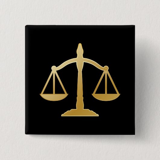 Golden Scales of Justice Law Theme Design Button (Voorkant)