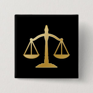 Golden Scales of Justice Law Theme Design Button