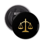 Golden Scales of Justice Law Theme Design Button Flesopener (Voorkant)