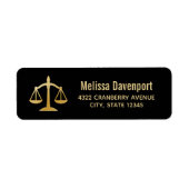 Golden Scales of Justice Law Theme Design Etiket (Voorkant)