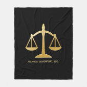 Golden Scales of Justice Law Theme Design Fleece Deken (Voorkant)