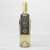 Golden Scales of Justice Law Theme Design Flessenhanger (Op fles)
