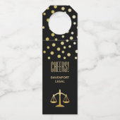 Golden Scales of Justice Law Theme Design Flessenhanger (Voorkant)