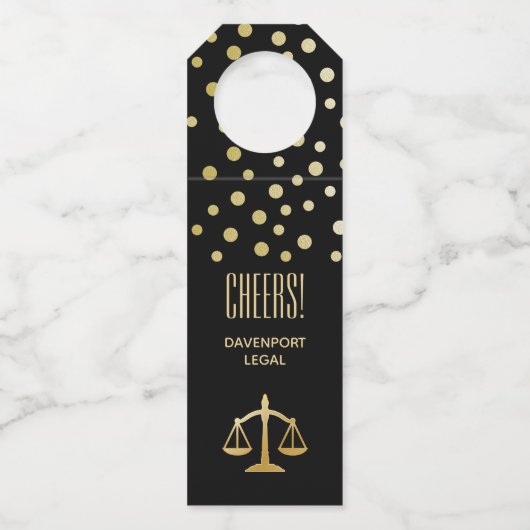 Golden Scales of Justice Law Theme Design Flessenhanger (Voorkant)