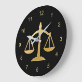 Golden Scales of Justice Law Theme Design Grote Klok (Hoek)