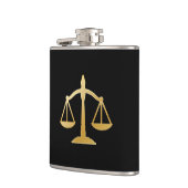 Golden Scales of Justice Law Theme Design Heupfles (Links)