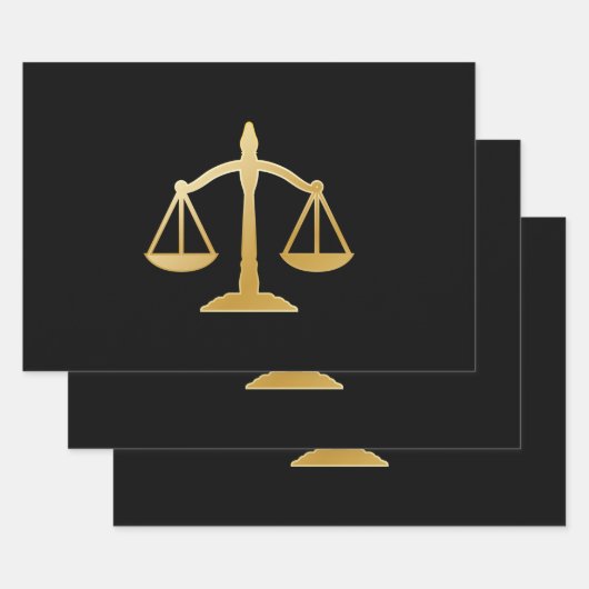 Golden Scales of Justice Law Theme Design Inpakpapier Vel (Set)