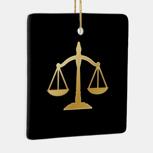 Golden Scales of Justice Law Theme Design Keramisch Ornament (Rechts)