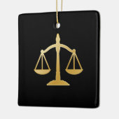Golden Scales of Justice Law Theme Design Keramisch Ornament (Links)
