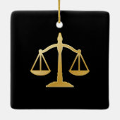 Golden Scales of Justice Law Theme Design Keramisch Ornament (Achterkant)
