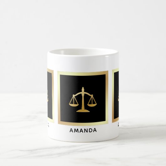 Golden Scales of Justice Law Theme Design Koffiemok (Center)