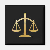 Golden Scales of Justice Law Theme Design Magneet (Voorkant)