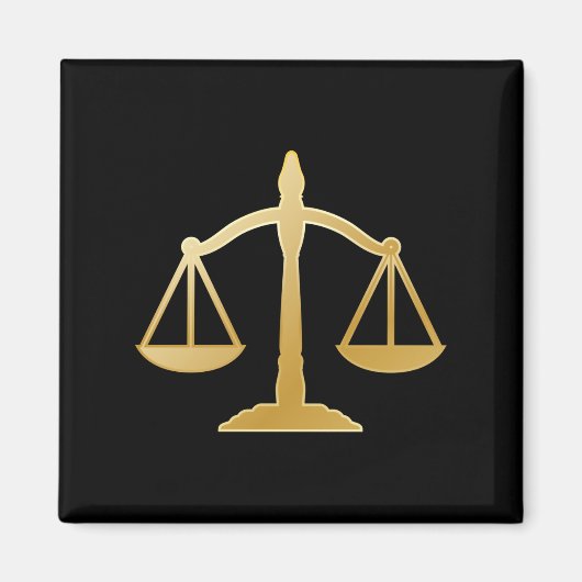 Golden Scales of Justice Law Theme Design Magneet (Voorkant)