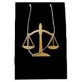 Golden Scales of Justice Law Theme Design Medium Cadeauzakje (Voorkant)