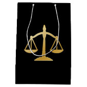 Golden Scales of Justice Law Theme Design Medium Cadeauzakje (Achterkant)